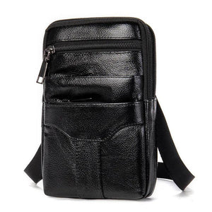 Men's PU Leather Waist Packs Phone Pouch Bags