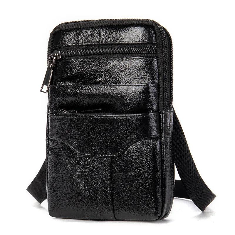 Men's PU Leather Waist Packs Phone Pouch Bags
