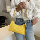 Crocodile Pattern Shoulder Messenger Bag Retro Style Casual Underarm Shoulder Ba