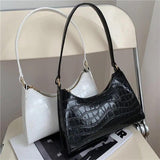 Crocodile Pattern Shoulder Messenger Bag Retro Style Casual Underarm Shoulder Ba