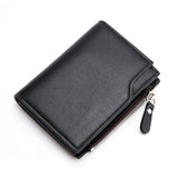 Anti-theft Leather Wallet For Traveling Ultra-thin Zipper Pocket Men Bag