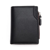 Anti-theft Leather Wallet For Traveling Ultra-thin Zipper Pocket Men Bag