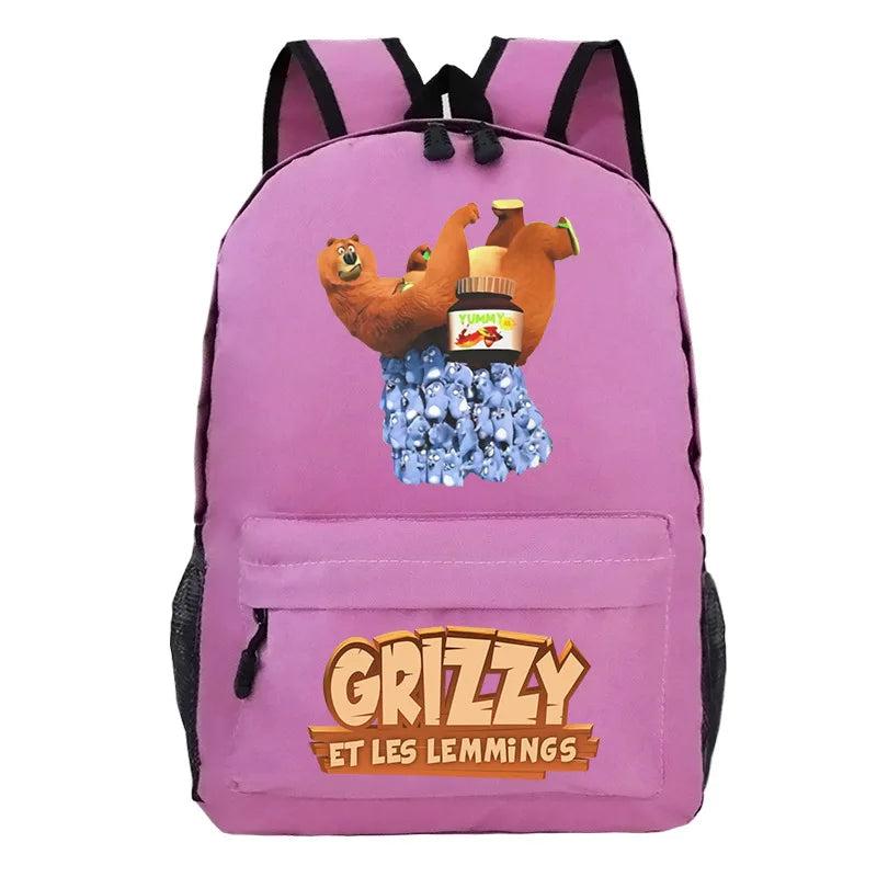 Grizzy And Les Lemmings Backpack for Boys Girls Cartoon Kids School Bags