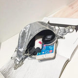 Holographic Laser Waist Leather Belt Waterproof Bag Thighbags