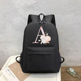 Rose Pink Letter Backpack Canvas Travel Female Shoulder Bags