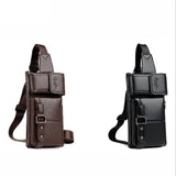 Unisex Waist Pack Belt Bag Classic PU Leather Fanny Pack Waterproof