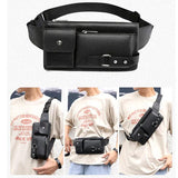 Unisex Waist Pack Belt Bag Classic PU Leather Fanny Pack Waterproof