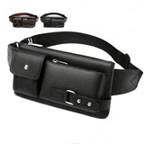 Unisex Waist Pack Belt Bag Classic PU Leather Fanny Pack Waterproof