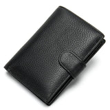 MAHEU High Leather Slim Wallet For Man Soft Cowskin Short Pocket Purse