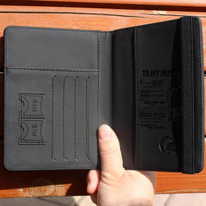TO MY Husband Engraving PU Leather Passport Cover Wallet for Men