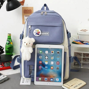 Canvas Backpack School Bags for Teenage Girl Boy Handbags Shoulder Bag