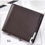 Youth Men Wallet Short Ultra-thin Pu Leather Money Coins Pack Purse