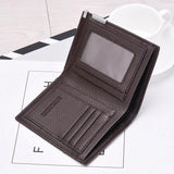 Youth Men Wallet Short Ultra-thin Pu Leather Money Coins Pack Purse