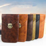 Men's PU Waterproof Waist Bag Double Lock Wallet