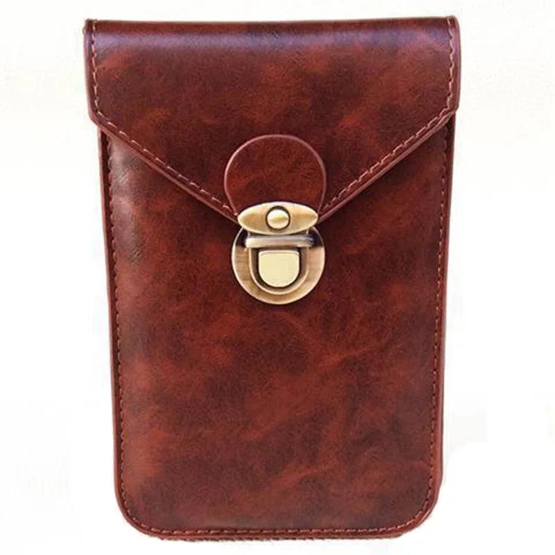 Men's PU Waterproof Waist Bag Double Lock Wallet