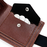 Stripe Embossed Magnetic Men's Purse Short Thin Leather Clip Wallet