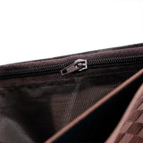 Stripe Embossed Magnetic Men's Purse Short Thin Leather Clip Wallet