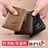 Vintage Business Kangaroo Credit Card Holder Case Anti-Theft Clutch Wallet
