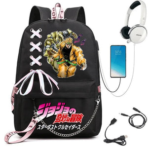 JOJO's Bizarre Adventure Anime USB Backpack School Book Bags