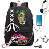 JOJO's Bizarre Adventure Anime USB Backpack School Book Bags