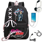 JOJO's Bizarre Adventure Anime USB Backpack School Book Bags