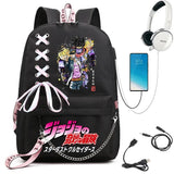 JOJO's Bizarre Adventure Anime USB Backpack School Book Bags