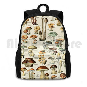 Vintage French Mushroom Chart Adolphe Millot Outdoor Hiking Backpack