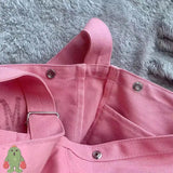 Pink Alphabet Canvas Tote Bag Couple Shoulder Messenger Bags