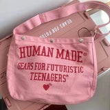 Pink Alphabet Canvas Tote Bag Couple Shoulder Messenger Bags