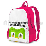 Duolingo Bird Funny Outdoor Hiking Backpack Riding Climbing Sports Bag