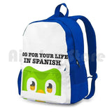 Duolingo Bird Funny Outdoor Hiking Backpack Riding Climbing Sports Bag