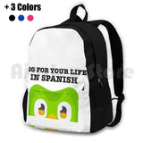 Duolingo Bird Funny Outdoor Hiking Backpack Riding Climbing Sports Bag