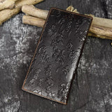 Men's Leather Dragon Wallet Bifold Long Wallet with Zipper Pocket