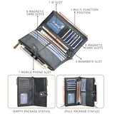 Engraved Men's Double Zipper Wallet w/ Chain - PU Leather