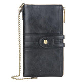 Engraved Men's Double Zipper Wallet w/ Chain - PU Leather