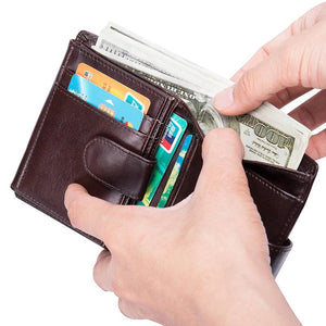 Oil Wax Leather Men's Wallet Card Holder Coin Purse Slim Wallets for Men