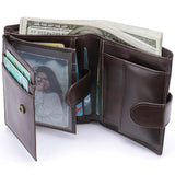 Oil Wax Leather Men's Wallet Card Holder Coin Purse Slim Wallets for Men