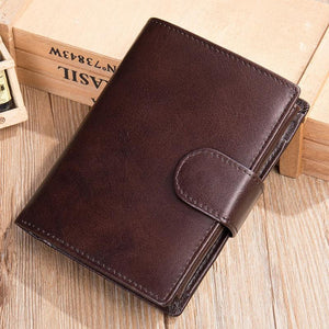 Oil Wax Leather Men's Wallet Card Holder Coin Purse Slim Wallets for Men
