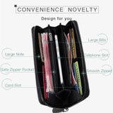 KAKA Men's Long Wallet Clutch Money Clip Coins Pocket Large Capacity