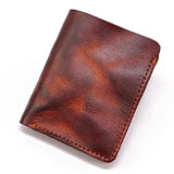 1st Layer Cowhide Men's Wallet Vertical Money Clip Retro Male Purse Wallet