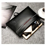 YUES KANGAROO Men Clutch Bag Large Capacity Soft Leather Envelope Wallet
