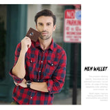 Men Leather Slim Wallet RFID Money Case Wallets with Airtag