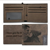 Personalized Men's Photo Wallet with PU Leather - Birthday Gift