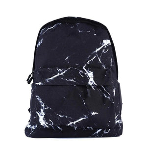 Marble Stone Print Backpack Canvas School Rucksack