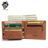 Vintage Crazy Horse Leather Wallet Men Purse Clutch Bag Male Money Clips
