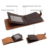 Vintage Crazy Horse Leather Men's Wallet Retro Style Clutch Bag