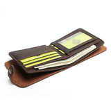 Vintage Crazy Horse Leather Men's Wallet Retro Style Clutch Bag