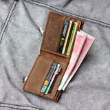 Slim Dark Brown Bifold Leather Men Wallet
