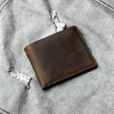 Slim Dark Brown Bifold Leather Men Wallet