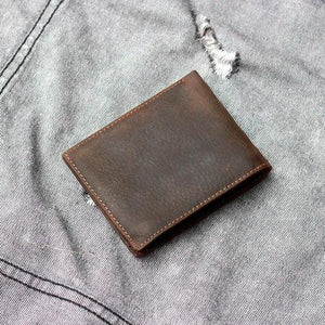 Slim Dark Brown Bifold Leather Men Wallet